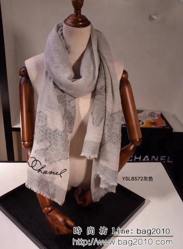 CHANEL香奈兒 2018秋冬最新款高端羊絨圍巾 YSL857 LLWJ6066
